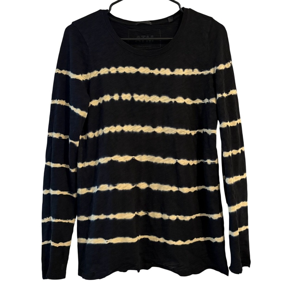 ATM Anthony Thomas Melillo Tie Dye Stripe Long Sleeve Tee Shirt SMALL